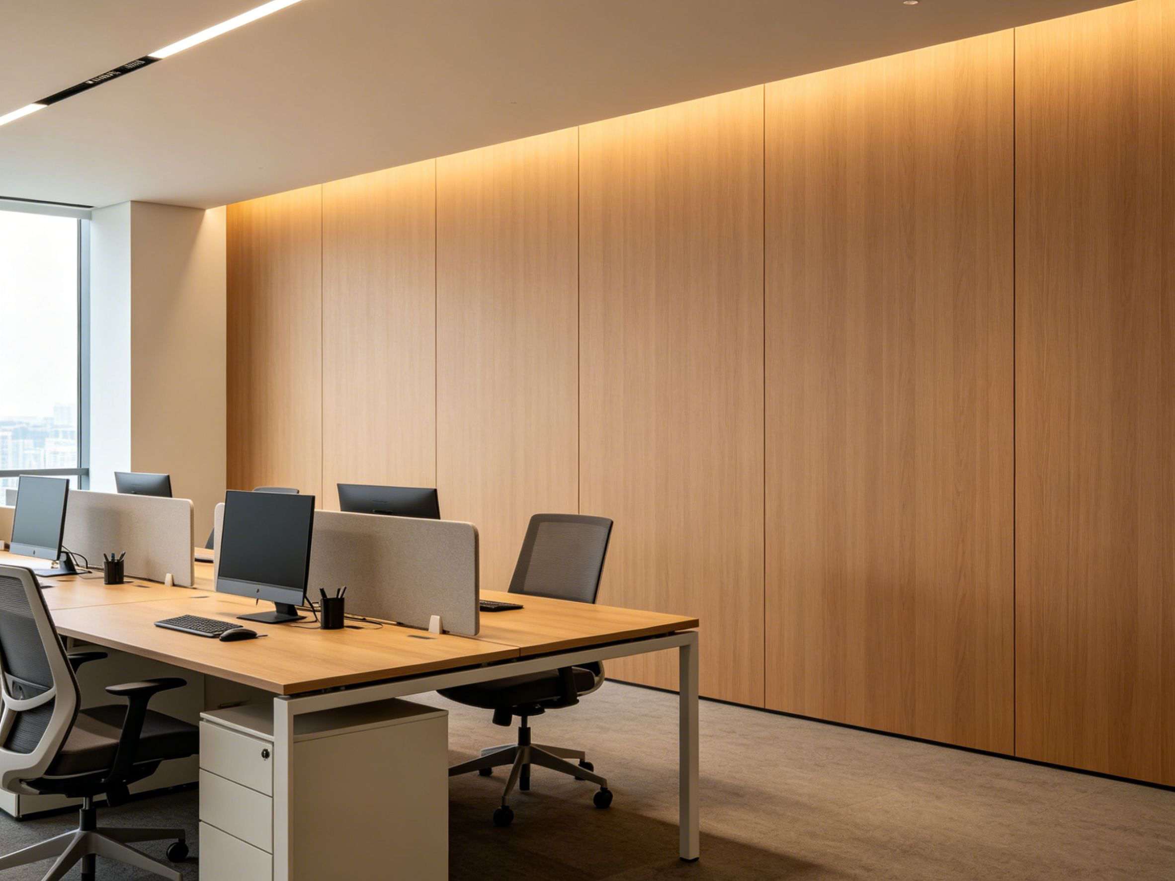 Matte finish wall panel in modern office